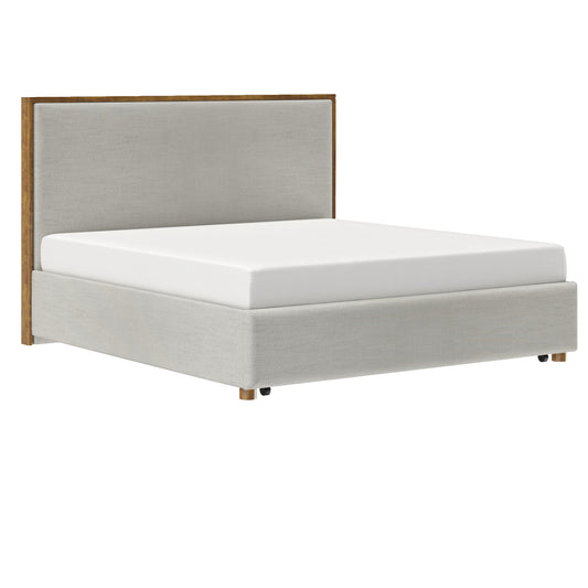 Andover 78" King Platform Bed with Drawer in Oat