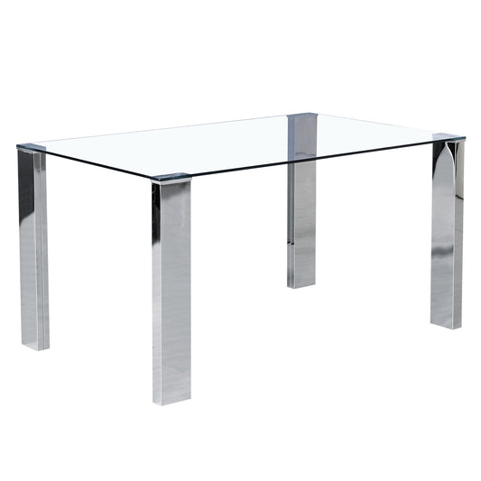 Frankfurt Rectangular Dining Table, 55" in Stainless Steel
