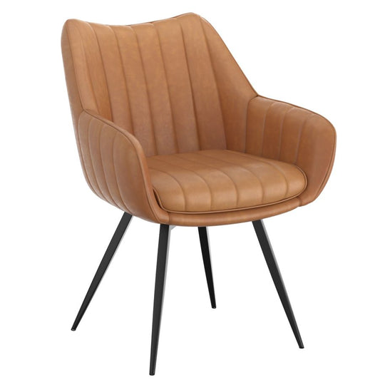 Talon Swivel Dining and Accent Chair, Set of 2, in Camel and Black