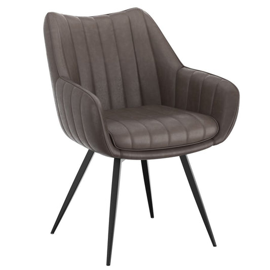 Talon Swivel Dining and Accent Chair, Set of 2, in Charcoal and Black