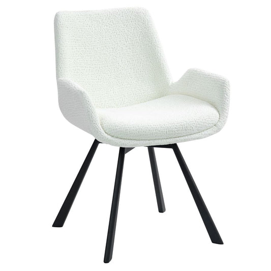 Signy Swivel Dining Chair, Set of 2, in Ivory and Black