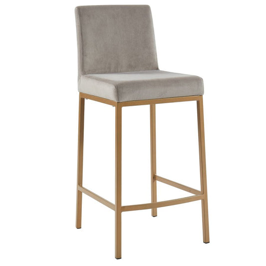 Diego 26" Counter Stool, Set of 2, in Grey and Aged Gold Leg
