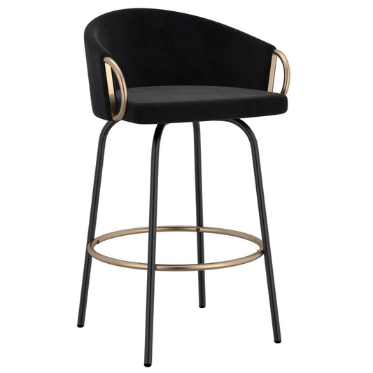 Lavo 26" Counter Stool, Set of 2, in Black and Gold