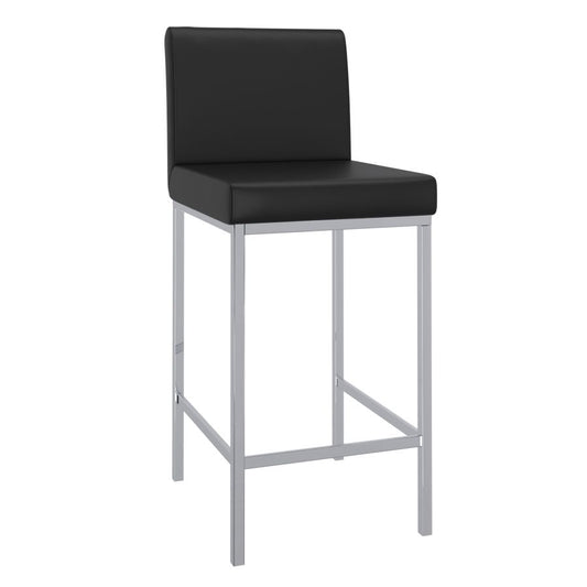 Porto 26" Counter Stool, Set of 2, in Black and Chrome