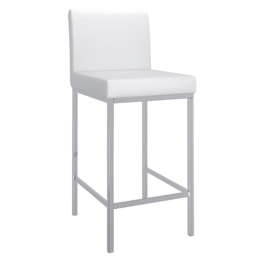 Porto 26" Counter Stool, Set of 2, in White and Chrome