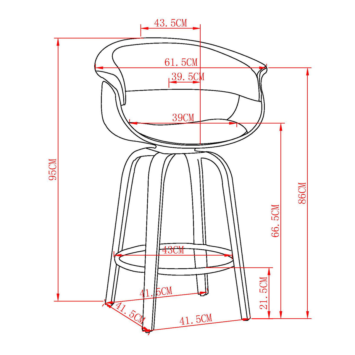 Holt 26" Counter Stool with Swivel, Set of 2 in Mushroom and Walnut
