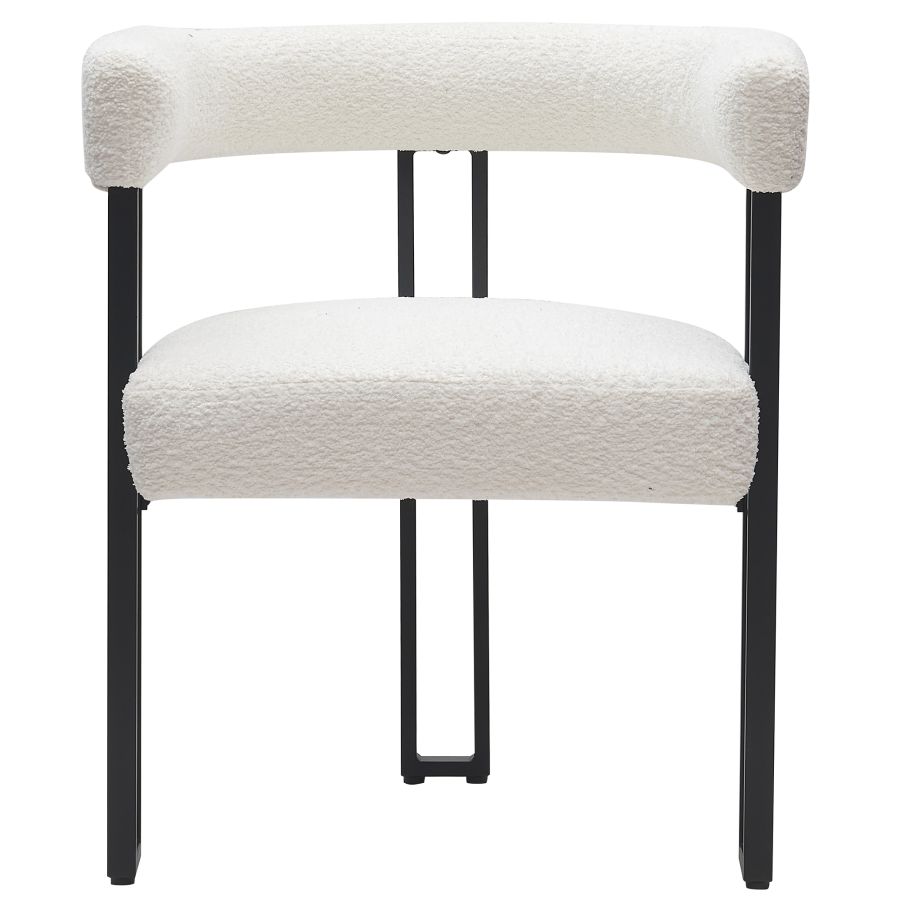 Calisto/Scarlet 5pc Dining Set in White Table with Ivory Chair