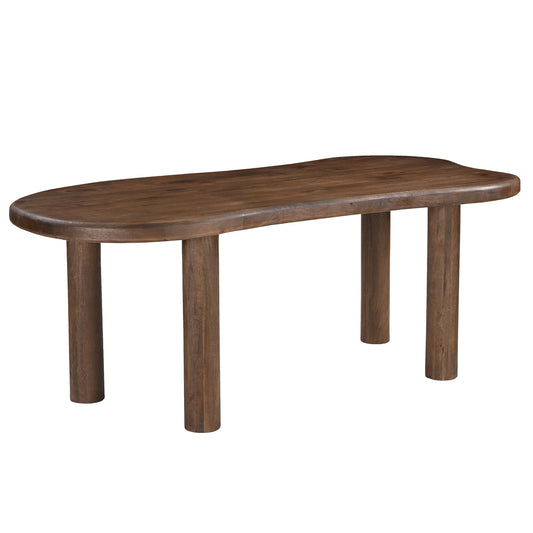 Zaloa and Noelle and Titani 7pc Dining Set - Walnut Table and Beige Chairs