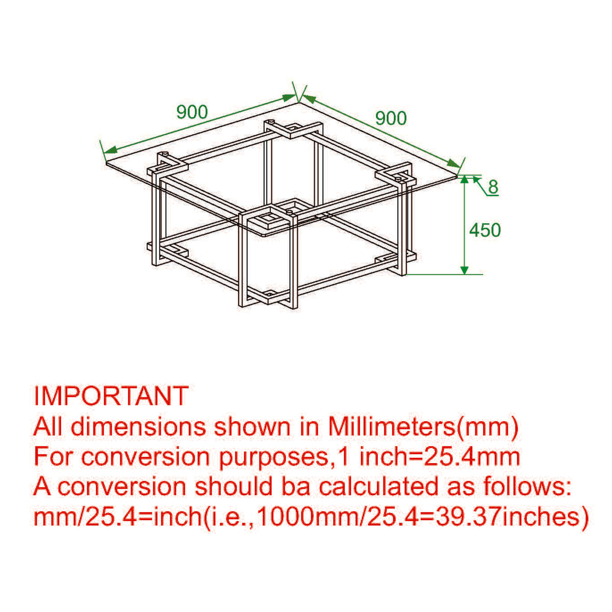 Florina Coffee Table – Square – 8