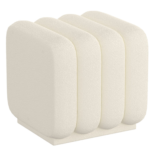 Rigel Small Square Ottoman in Ivory