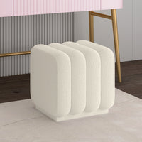 Rigel Small Square Ottoman in Ivory