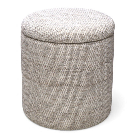 Dalia Round Storage Ottoman in Beige