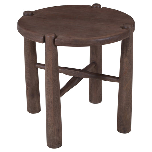 Carlyn Round Accent Table in Dark Walnut
