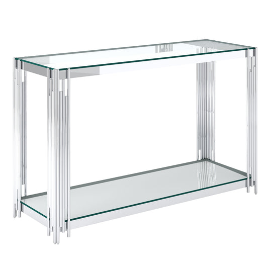 Estrel Console Table, 48.75" in Silver