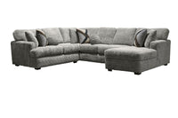 6255 Ultra Plush sectional in grey chenille, right hand facing chaise