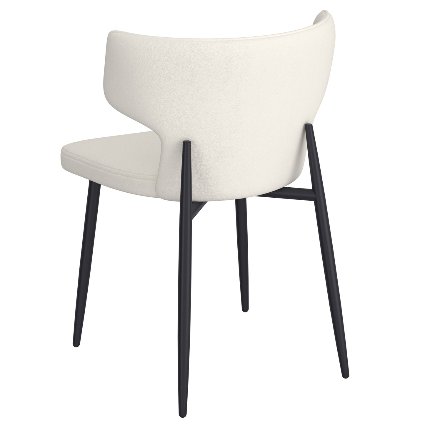Olis Dining Chair, set of 2, in Beige Faux Leather and Black