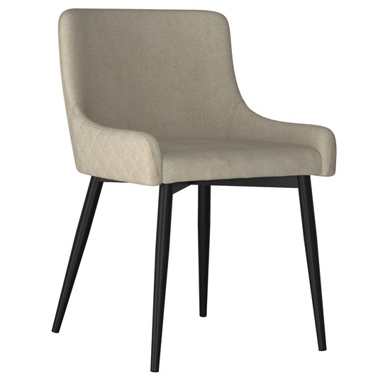 Bianca Dining Chair, Set of 2, in Beige and Black Leg