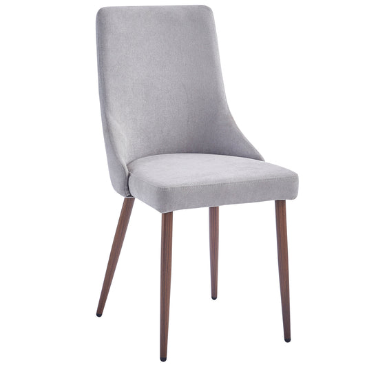 Cora Fabric Dining Chair, Set of 2, in Grey and Walnut