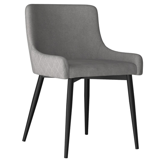 Bianca Dining Chair, Set of 2, in Grey and Black Leg
