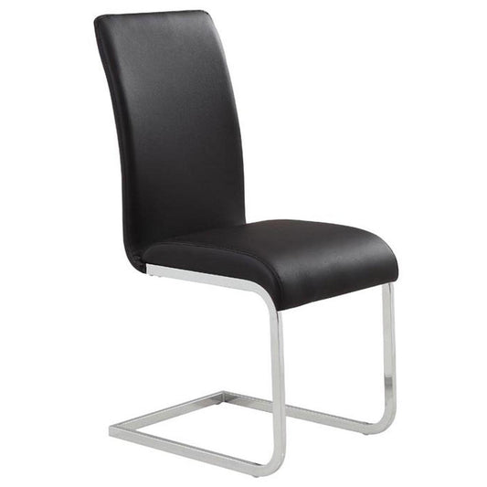 Maxim Dining Chair, Set of 2, in Black and Chrome