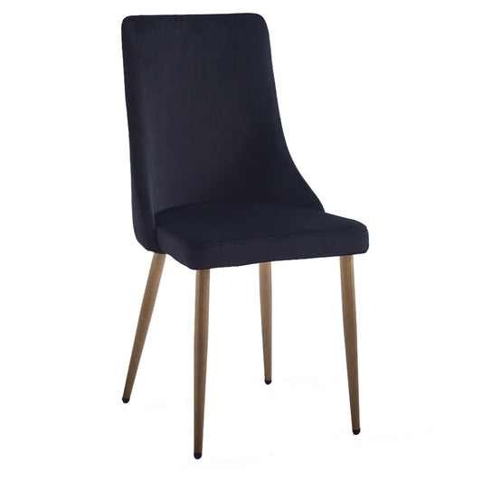 Carmilla Dining Chair, Set of 2, in Black and Aged Gold