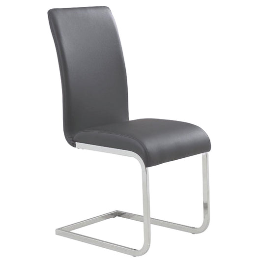 Maxim Dining Chair, Set of 2, in Grey and Chrome