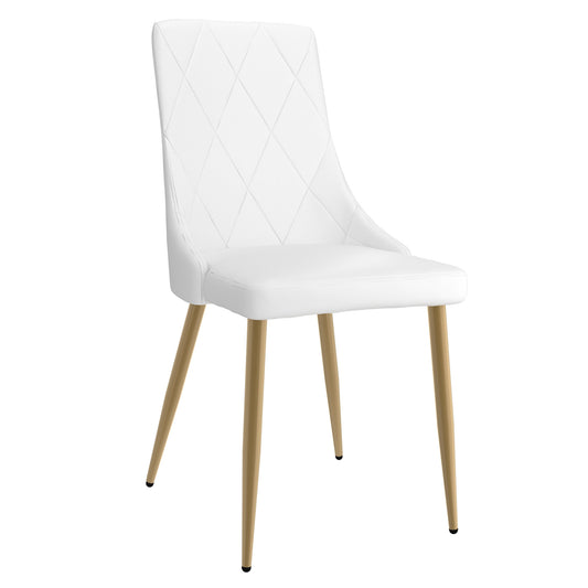Antoine Dining Chair, Set of 2, in White and Aged Gold