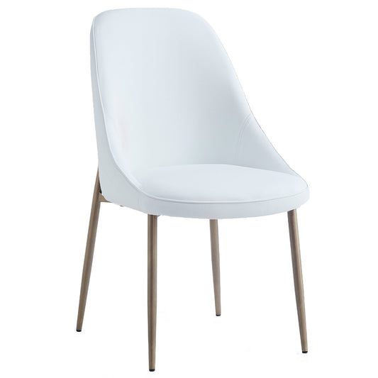 Cleo Dining Chair, Set of 2, in White and Aged Gold