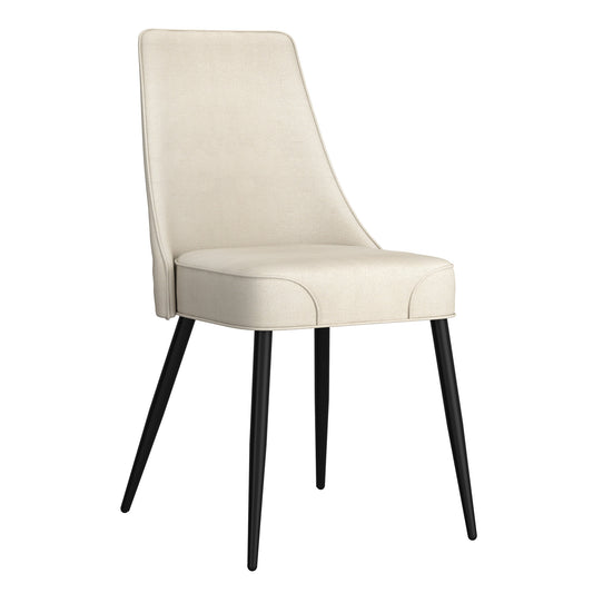 Koda Dining Chair, Fabric, Set of 2, in Beige and Black