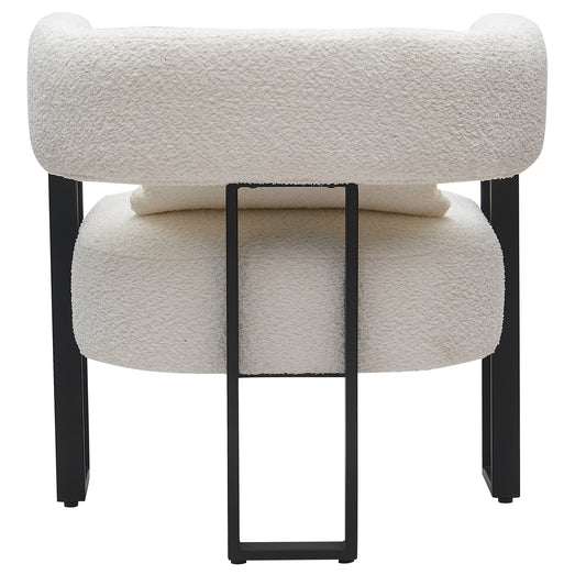 Scarlet Accent Chair In Ivory Boucle And Black