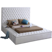 Bliss Ivory Velvet Upholstered Storage Bed, studio angle view