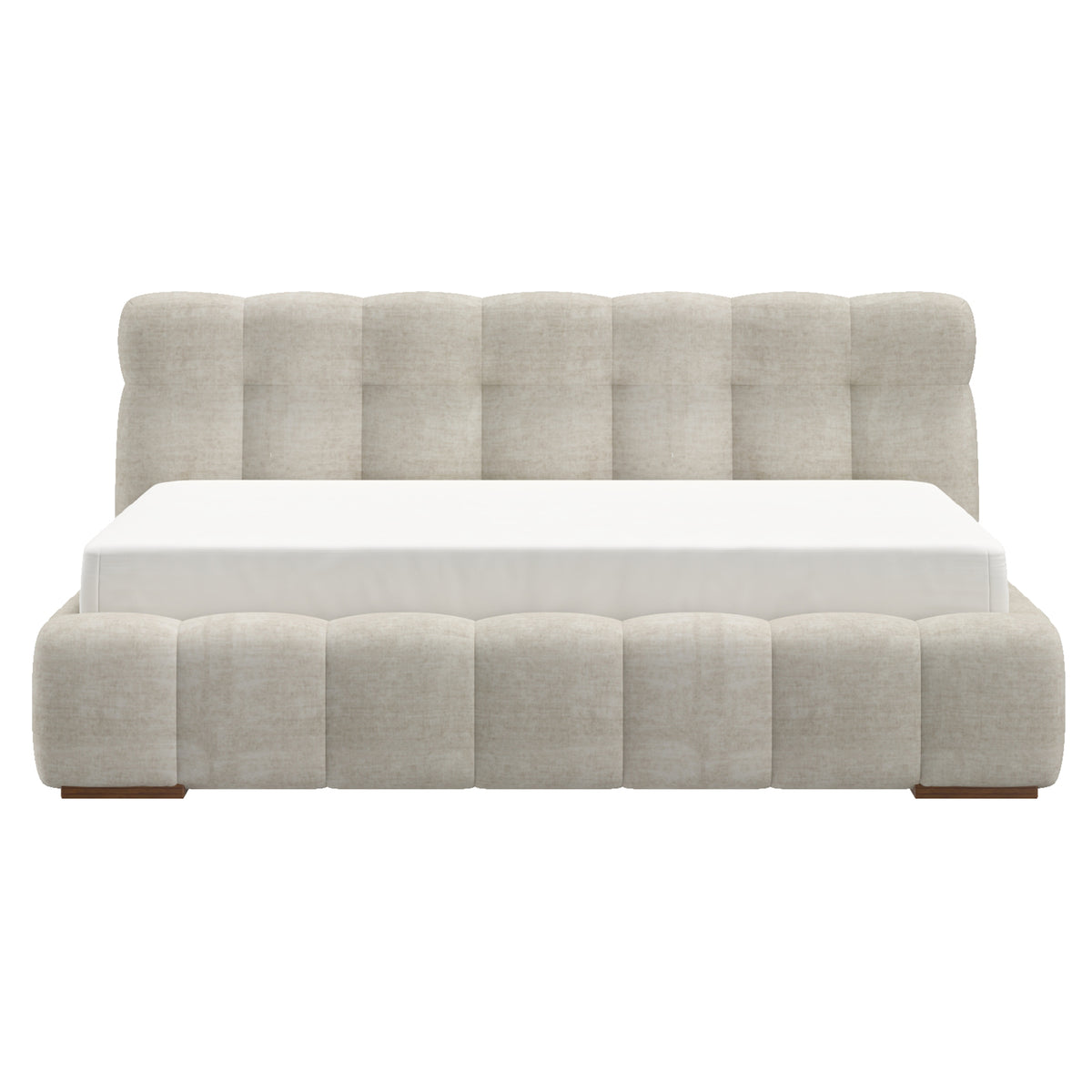 Pasha 78" King Platform Bed in Beige Pearl