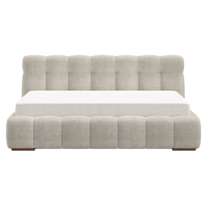 Pasha 78" King Platform Bed in Beige Pearl