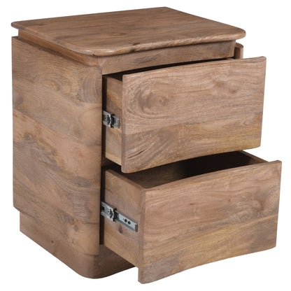 Akhila 2 Drawer Accent Table – Natural – 4