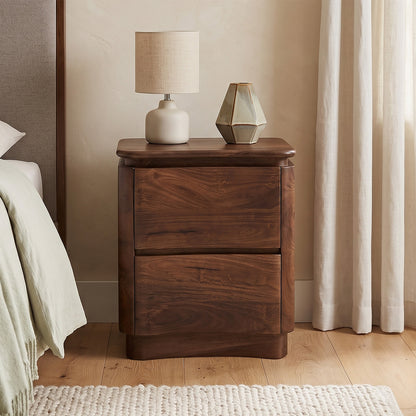 Akhila 2 Drawer Accent Table – Walnut – 2