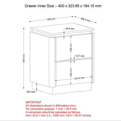 Akhila 2 Drawer Accent Table – Walnut – 9