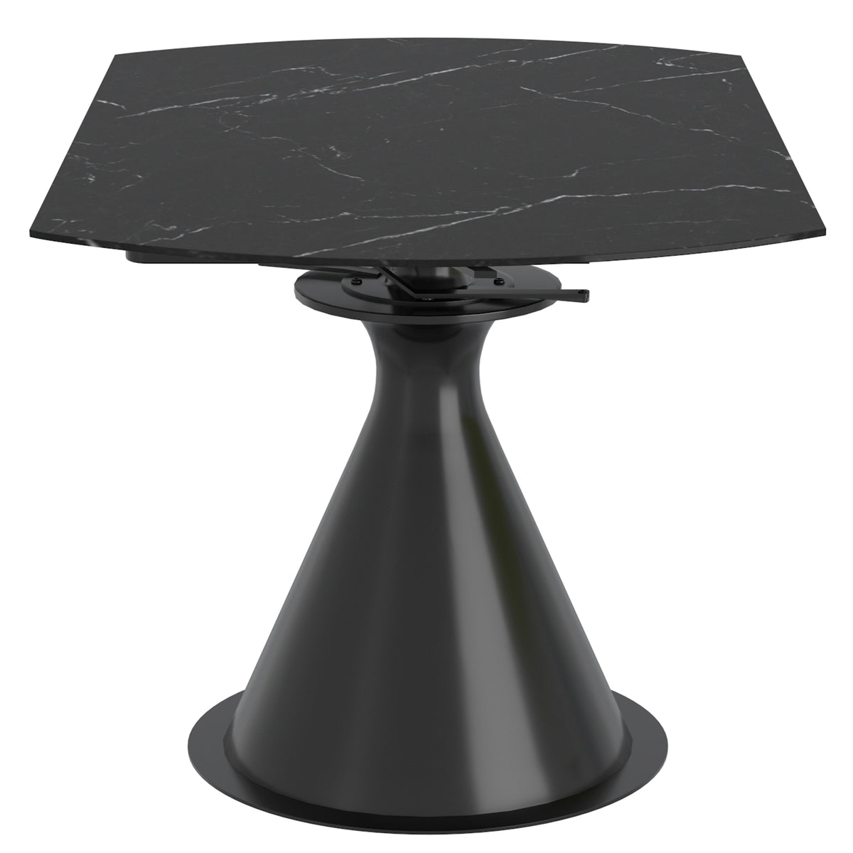 Calisto Round Dining Table with Extension, 51" – Black and Black – 4