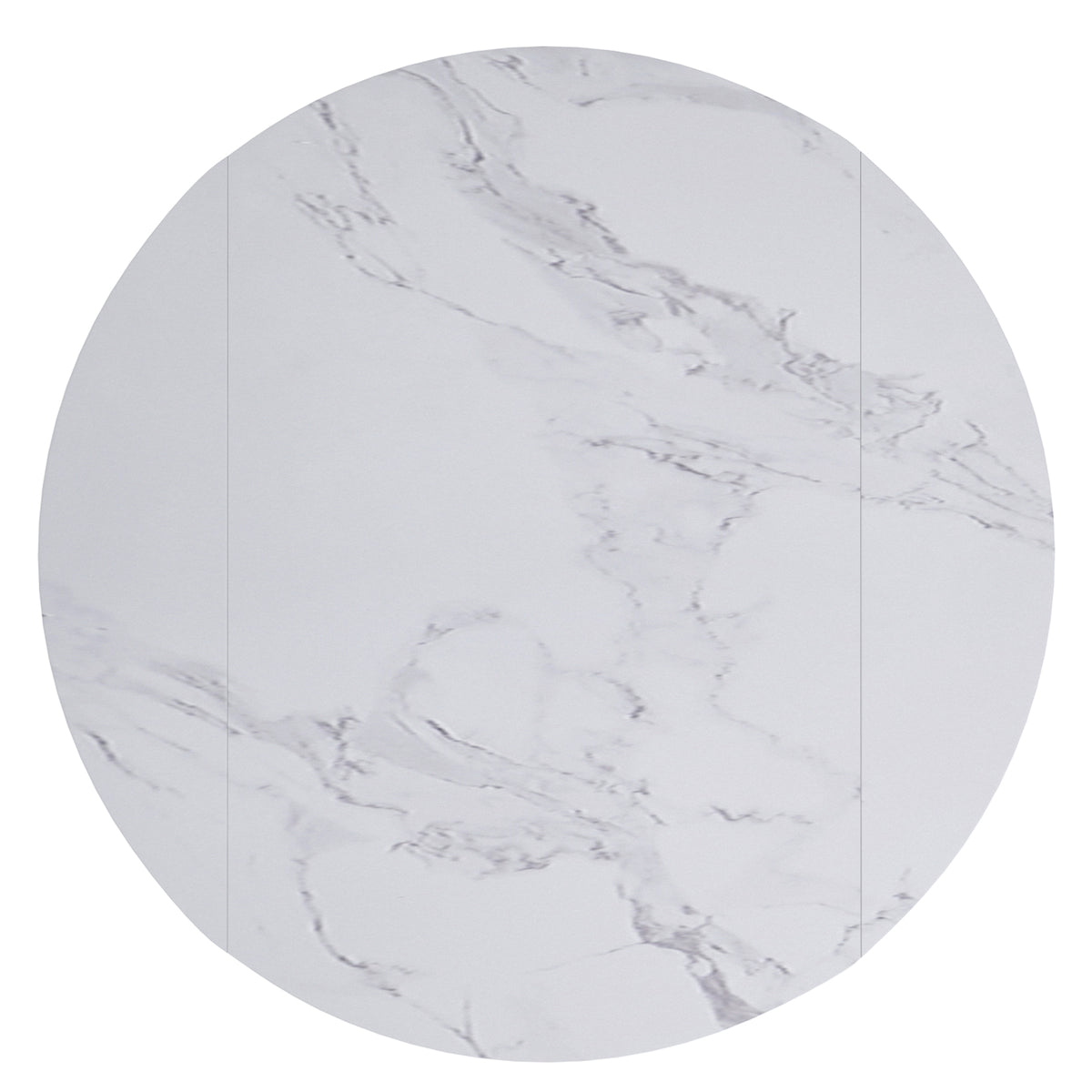 Calisto Round Dining Table with Extension, 51" – White and Black – 6