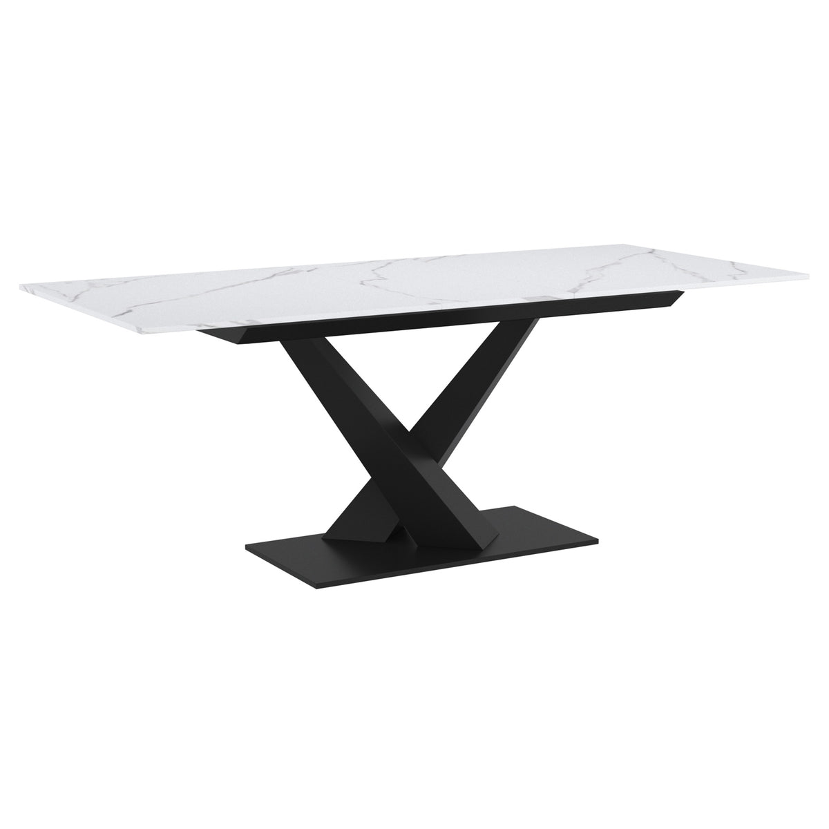 Julius Dining Table with Extension, 63"-79" – White and Black – 3