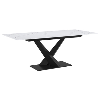 Julius Dining Table with Extension, 63"-79" – White and Black – 3