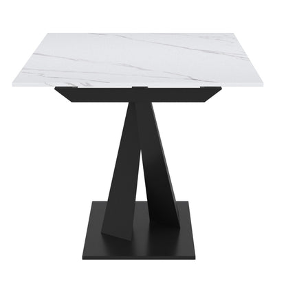 Julius Dining Table with Extension, 63"-79" – White and Black – 4