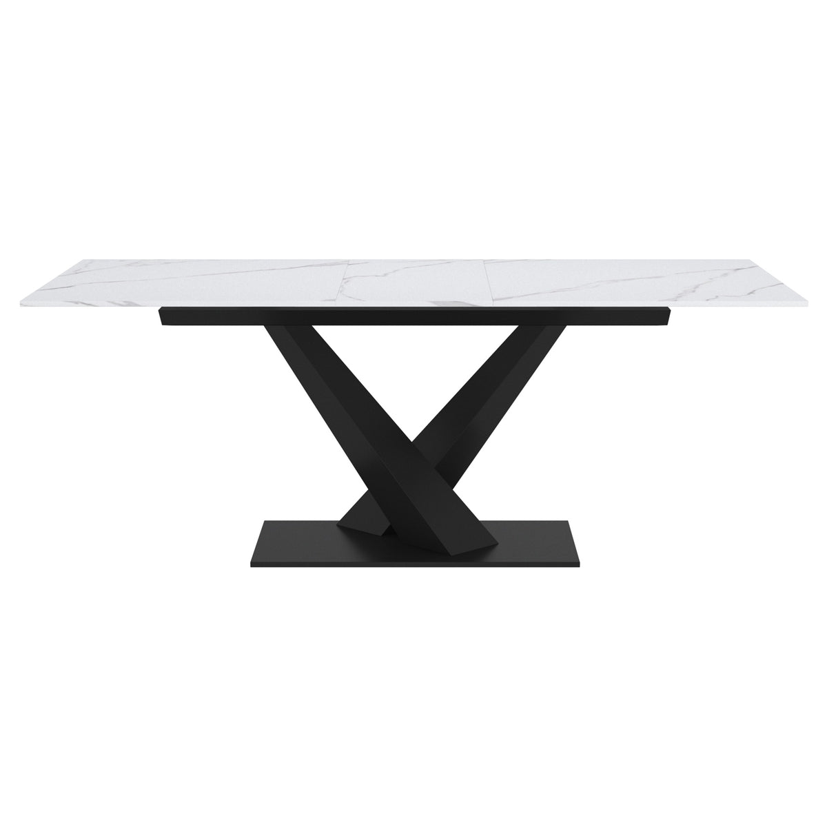 Julius Dining Table with Extension, 63"-79" – White and Black – 5