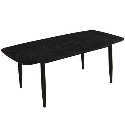 Phylon Dining Table with Extension, 63"-79" – Black – 3