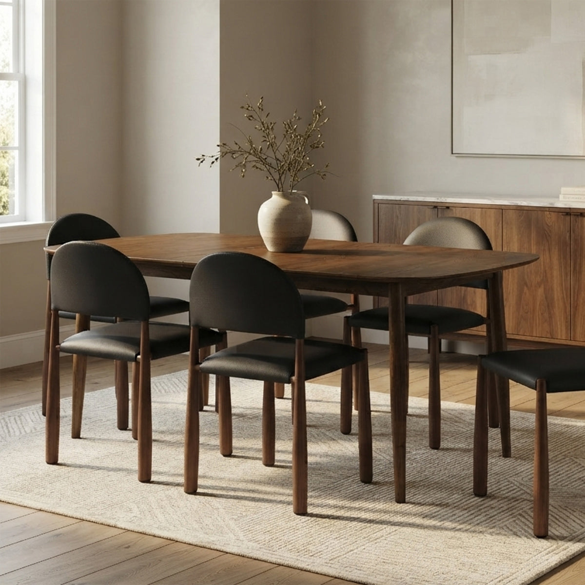 Phylon Dining Table with Extension, 63"-79" – Walnut – 2