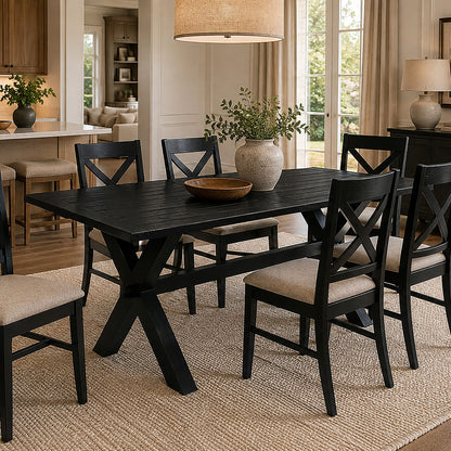 Lance Rectangular Dining Table, 63" – Black – 2