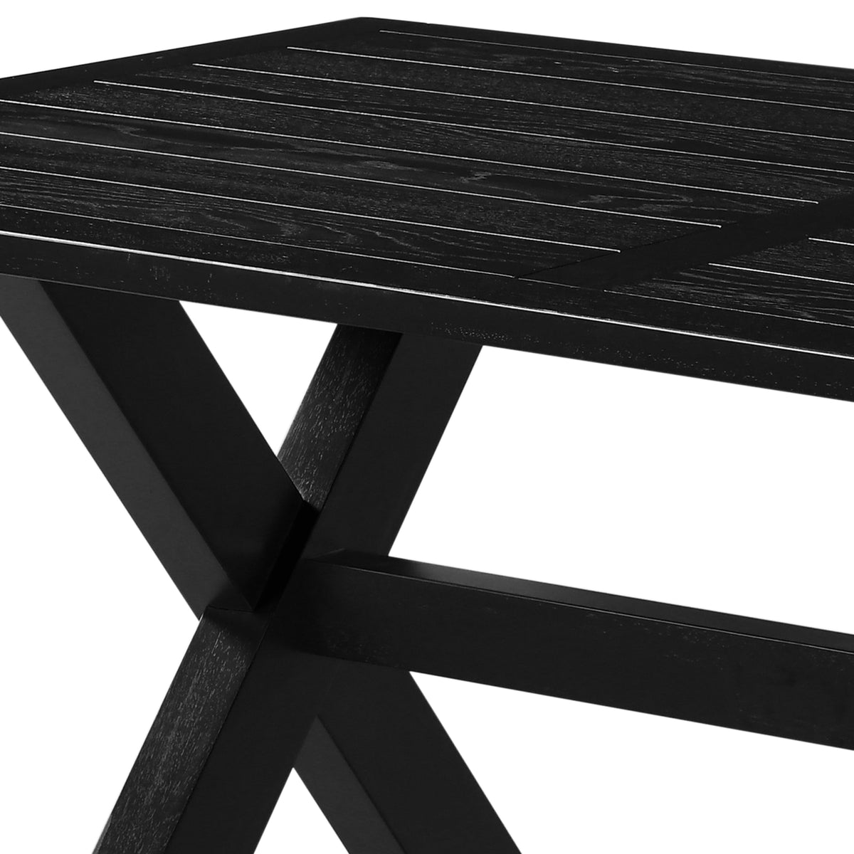 Lance Rectangular Dining Table, 63" – Black – 5