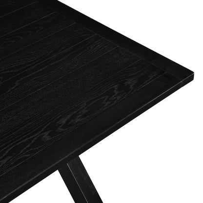 Lance Rectangular Dining Table, 63" – Black – 6