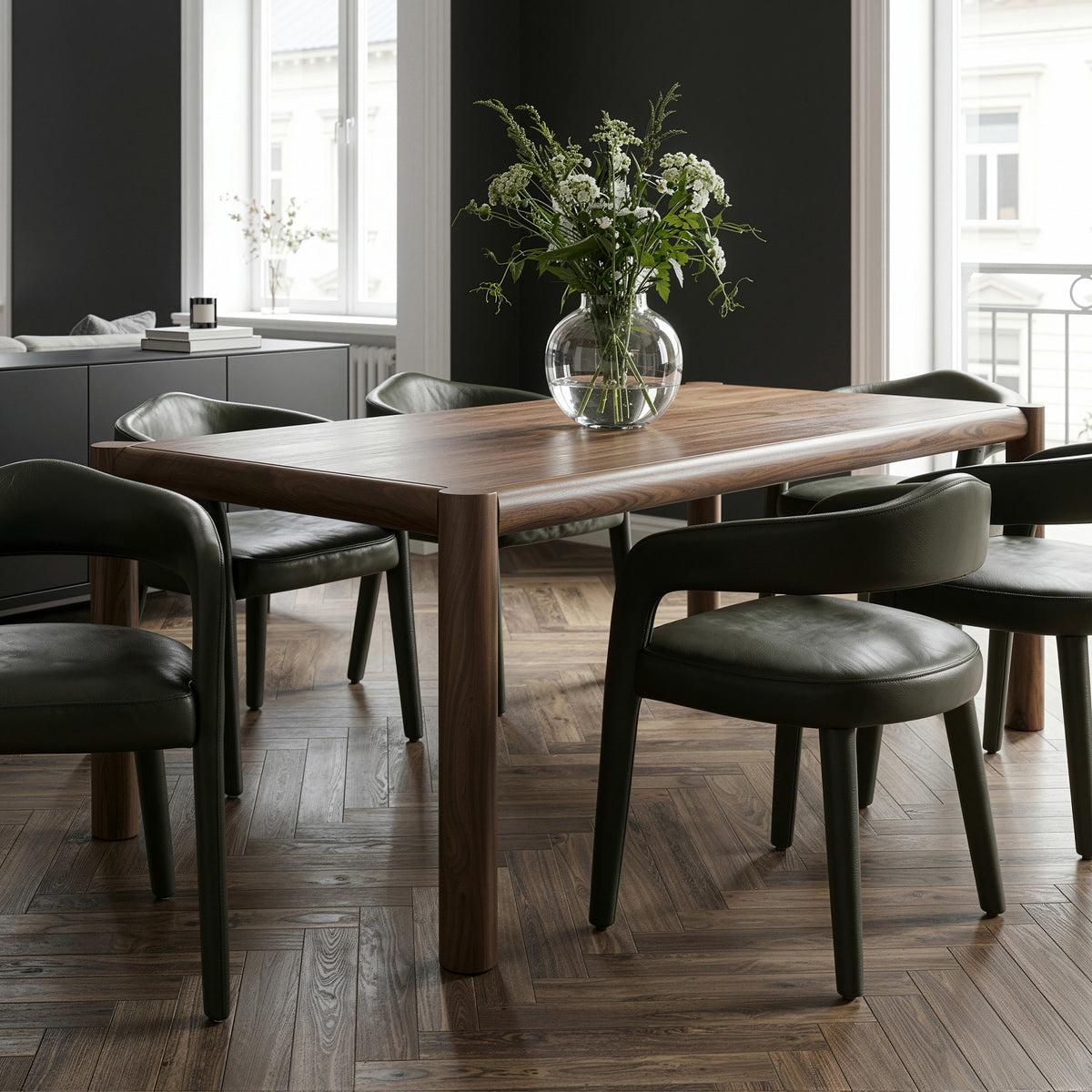 Advik Rectangular Dining Table, 79" – Walnut – 2