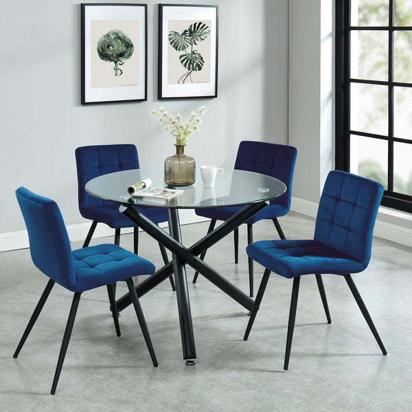 Suzette Round Dining Table, 40" in Black