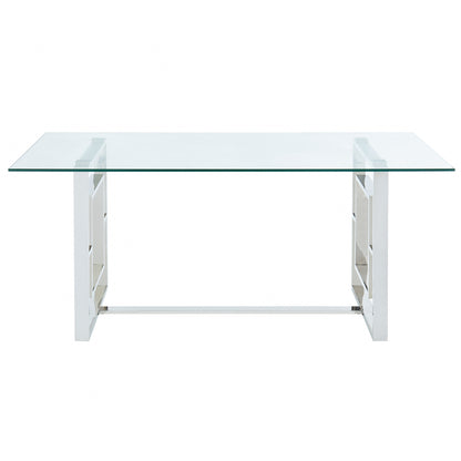 Eros Rectangular Dining Table, 71" – Silver – 3